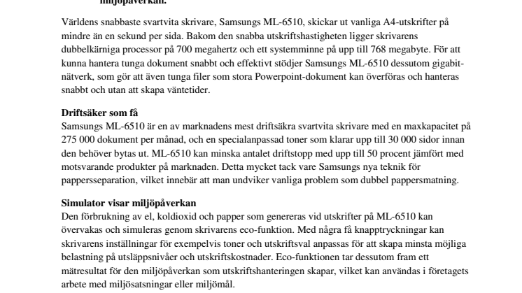 Samsungs nya skrivare är snabbast i världen