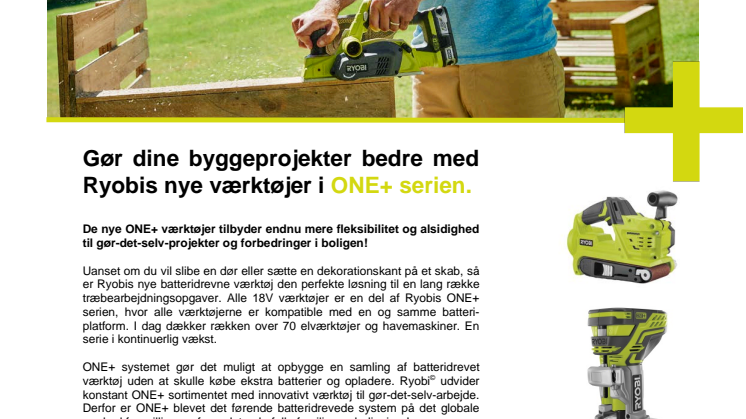 Ryobis nye ONE+ batteridrevne værktøj til træbearbejdning