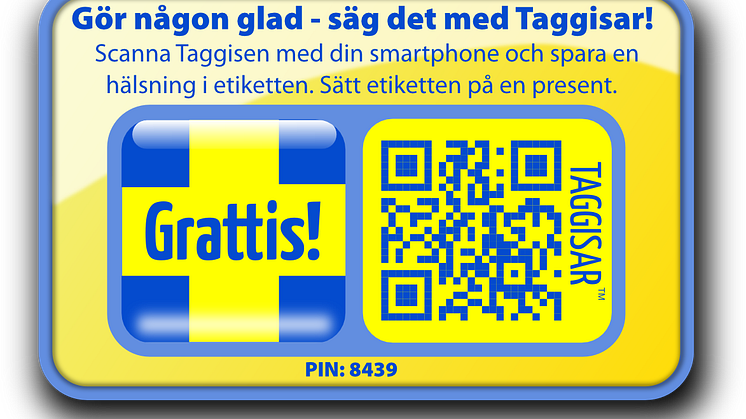 Grattis taggis blå-gul
