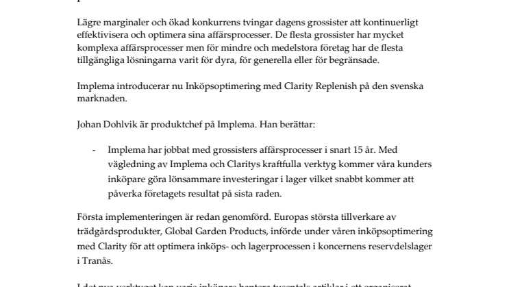 Ny inköpslösning ger mer pengar i fickan för grossister