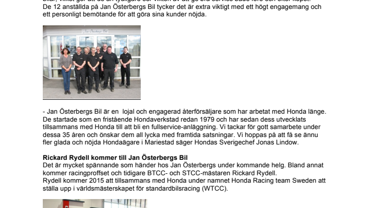 Jan Österbergs Bil firar 35 år