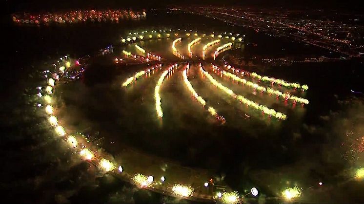 Palm Jumeirah fireworks - part of World Record - New Years Eve 2013/14