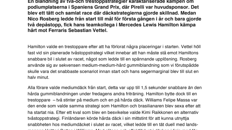 Rosbergs däckstrategi gav första segern