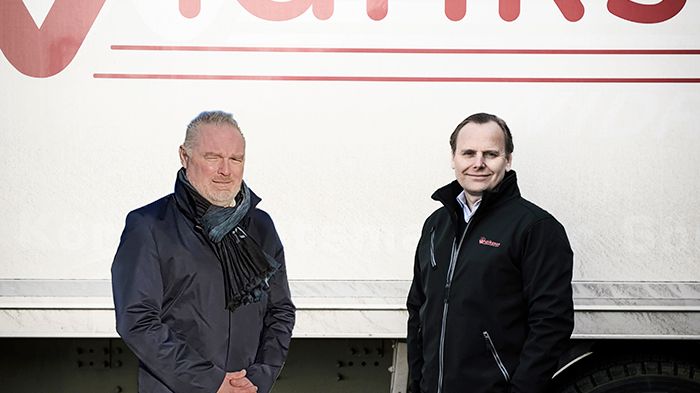 Christian Hallberg, koncernchef, Tempcon Group och Johan Nyblom, vd Widriksson Logistik. Bilden är ett coronasäkrat fotomontage.