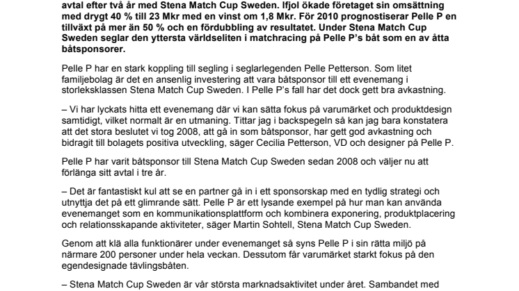 Fortsatt vind i seglen för Pelle P