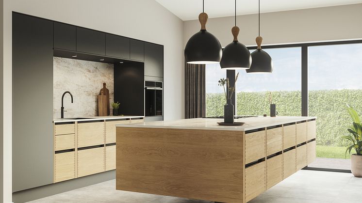 Kjøkkenprodusenten Designa lanserer en ny type kjøkkenøy som ser ut til å sveve i rommet. Foto: Designa.