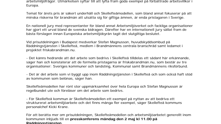 Skellefteåmodellen får European Good Practice Award