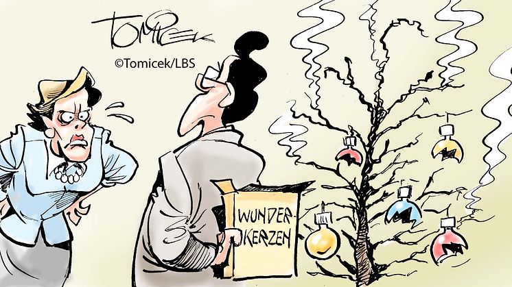 Christbaum und Feuerwerk