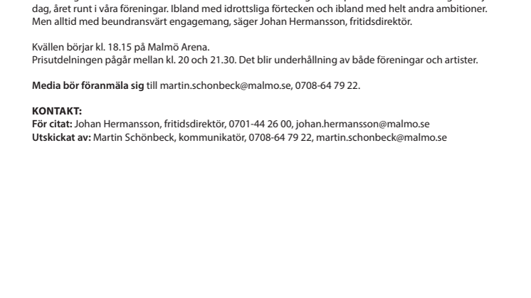 Pressinbjudan: Den första Föreningsgalan någonsin