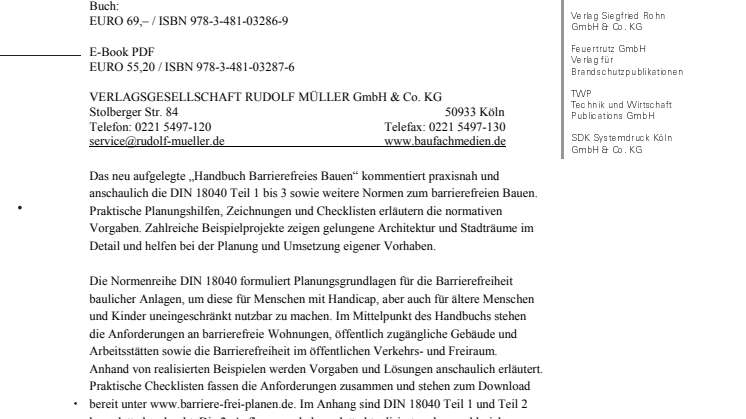 Handbuch Barrierefreies Bauen