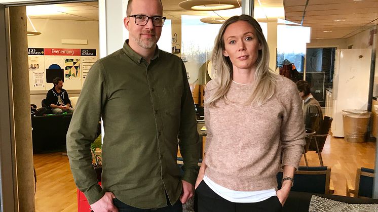 Marcus Olsson och Marina Eriksson, siteledare hos Go Business i Piteå respektive Luleå. 