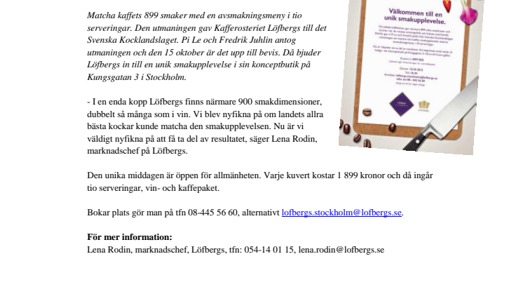 Svenska Kocklandslagets tuffa smakutmaning