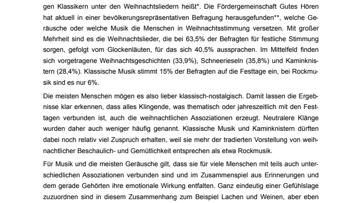 ​Wie klingt Weihnachten? – diese Geräusche oder Musik sorgen für weihnachtliche Stimmung