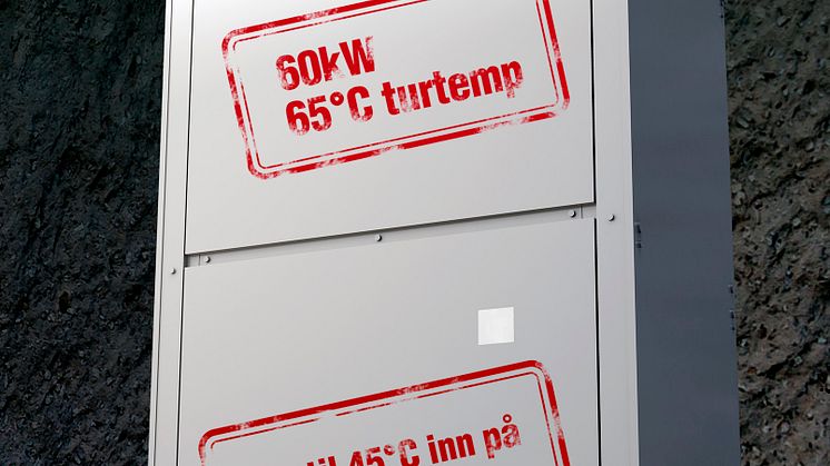 Spennende varmepumpenyhet: 60 kW inverter styrt væske-vann varmepumpe