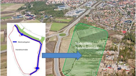 Nu byggs Marknadsgatan på Söderslätt 