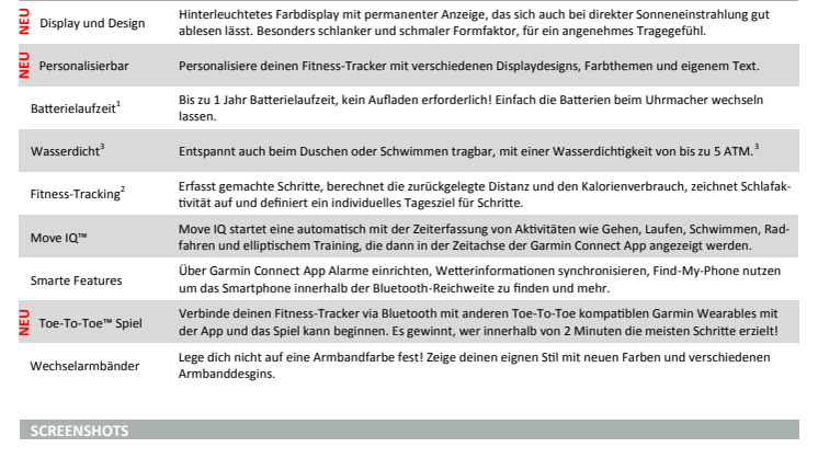 Datenblatt vívofit 4