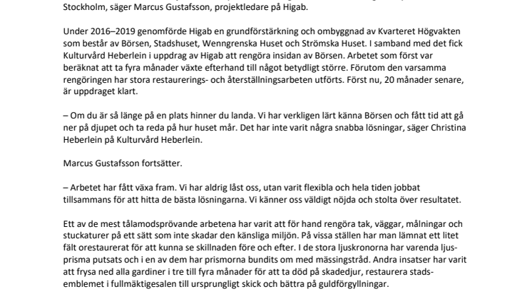 Börsens skatter återfunna