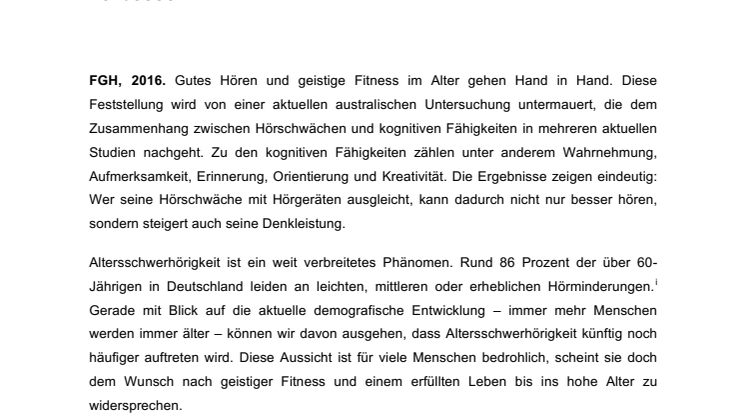 ​Wissenschaftliche Analyse zeigt: Hörgeräte können die kognitive Leistungsfähigkeit bei Schwerhörigen verbessern