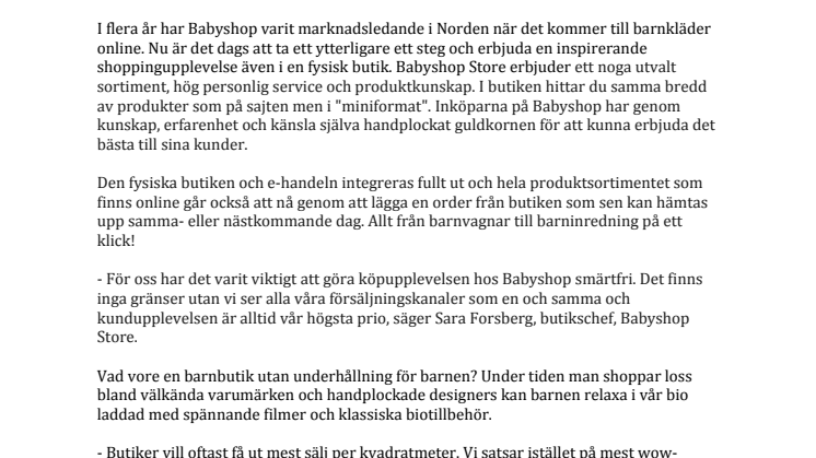 E-handeln blir fysisk – Nordens största modebutik för barn expanderar