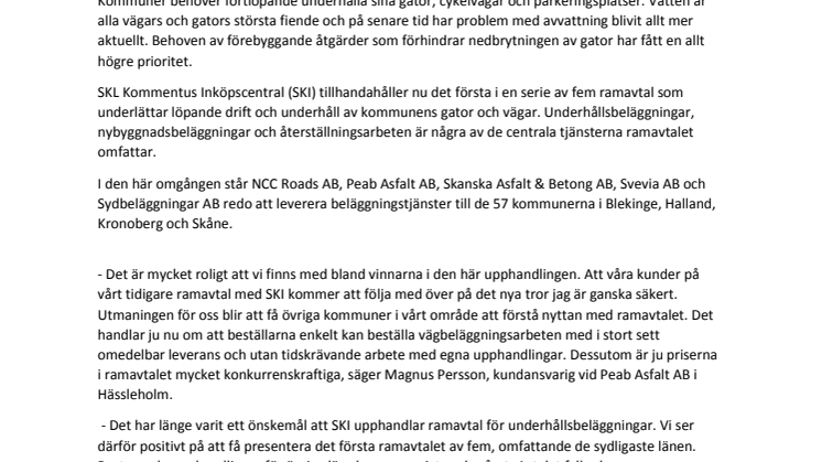 Fem vinnare i första omgången på kommunala beläggningsarbeten