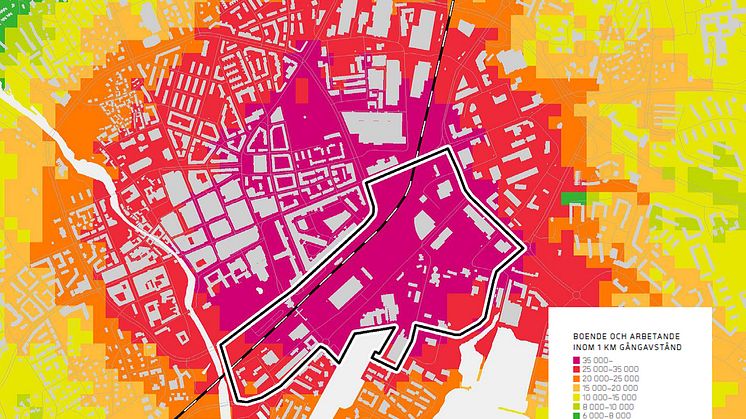 Västerås stadskärna med beslutande och pågående planer