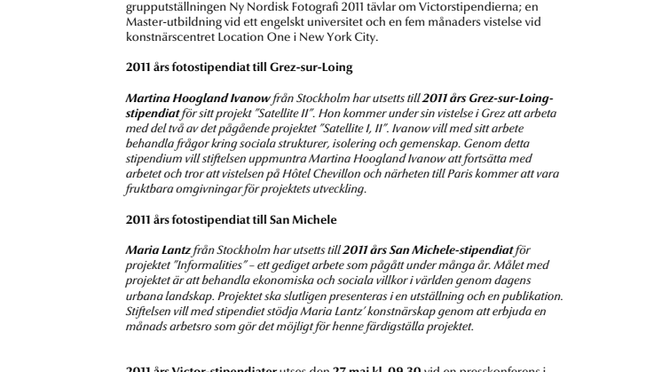 Hasselbladstiftelsens fotostipendiater