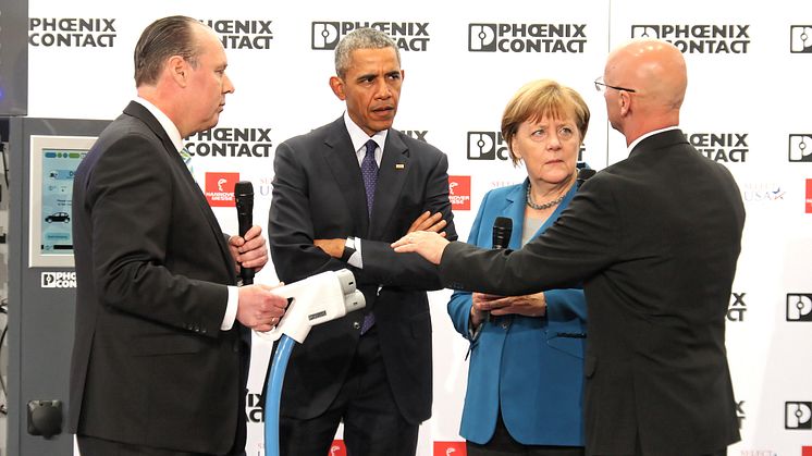 President Obama besökte Phoenix Contact på Hannovermässan