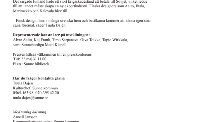 Finsk design på Sunne bibliotek - nöd och kreativitet gemensam faktor