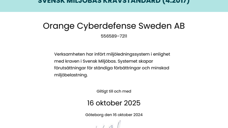 Miljödiplom Orange Cyberdefense Sweden 2024.pdf