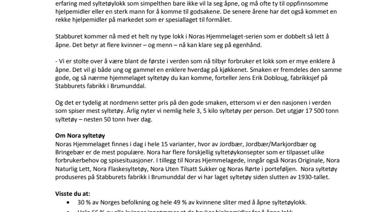 Nytt lokk fra Nora løser hverdagsproblem