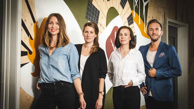 Go Business team från vänster: Camilla Nedieman, Lisa Kejving, Jonna Valikainen och Andreas Eklund. Fotograf: Anders Westergren 