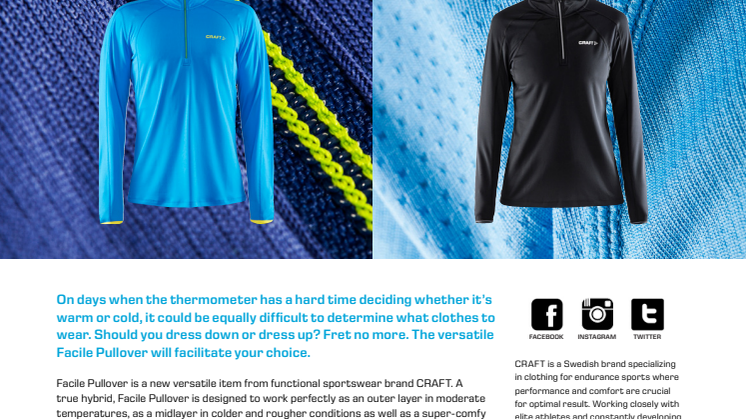 Athletic midlayer with multifunctional attitude – Facile Pullover