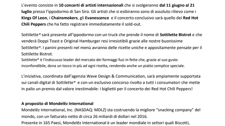 Sottilette sponsor  del Milano Summer Festival