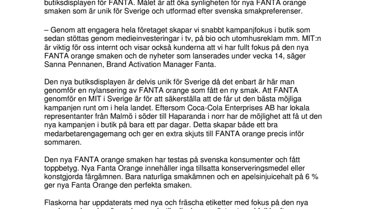 FANTA MIT i Sverige för att öka synligheten i butik