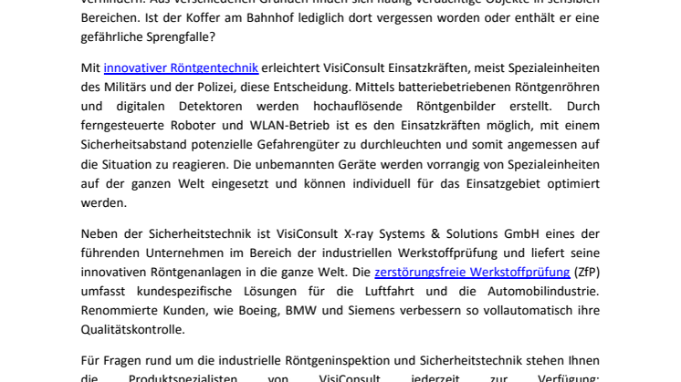 Mit Röntgentechnik aus Deutschland gegen den internationalen Terrorismus