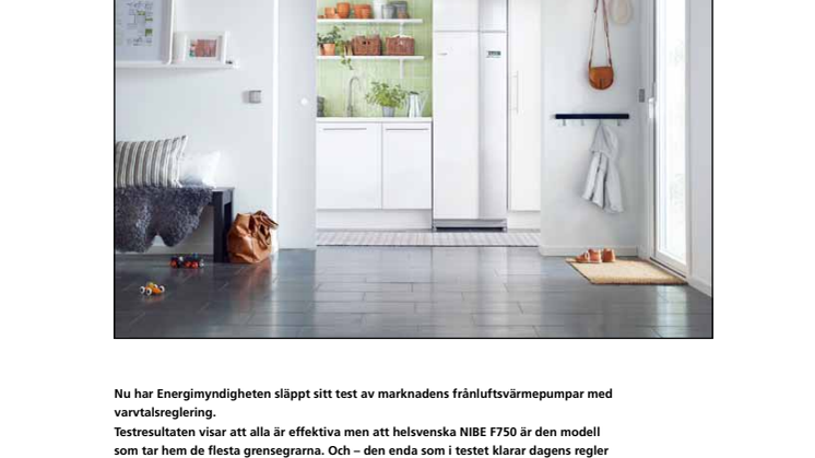 NIBE dominerar test av nya frånluftsvärmepumpar
