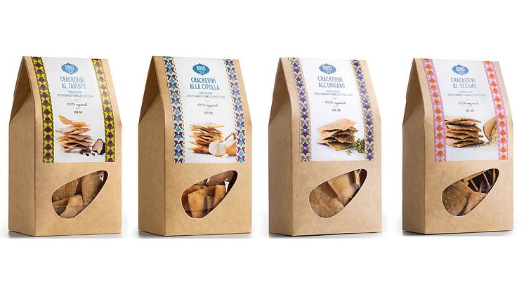 Crackerini – spröda kex i fyra smaker