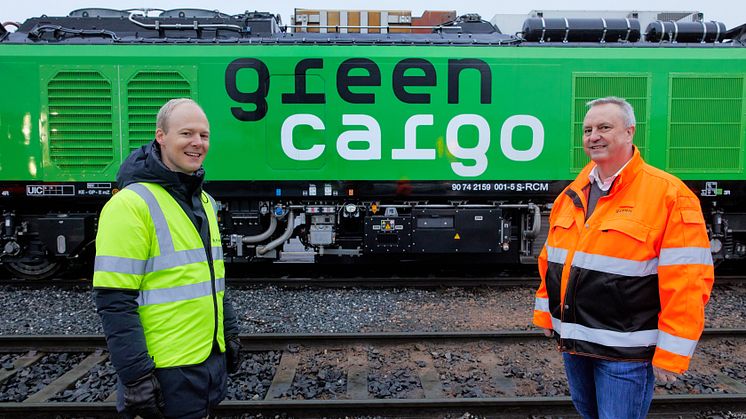 Från vänster: Oskar Stenstrøm, Godsdirektör på Bane NOR  & Bengt Fors VD Green Cargo Norge.