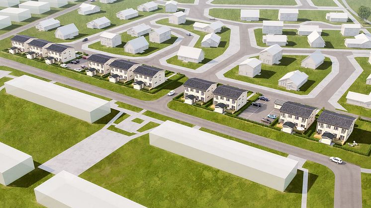 3D-illustration över området - Brf Åsumtorp 1