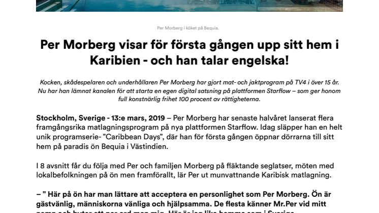 Per Morberg visar för första gången upp sitt hem i Karibien - och han talar engelska!   