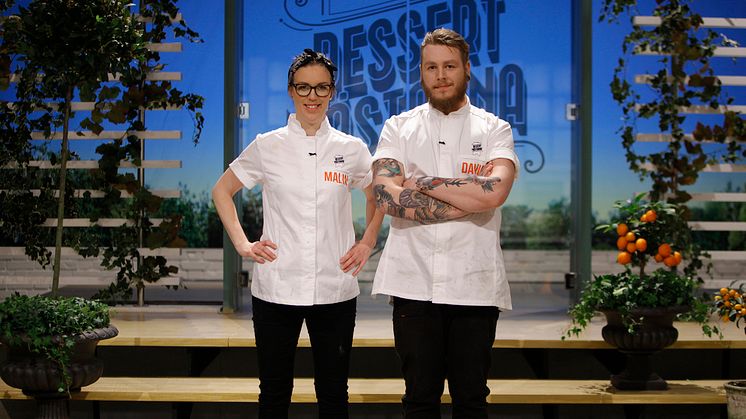 Malin Haak och David Knutsson är i final i Dessertmästarna 2017. Foto: Kanal 5