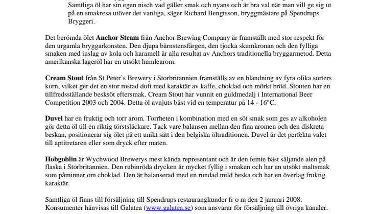 Spendrups Bryggeri breddar sortimentet av importöl 
