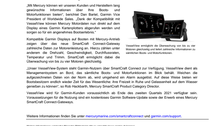 PM Garmin Mercury Marine SmartCraft
