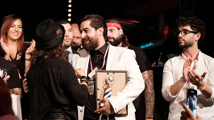 Amin Iranmanesh utsedd till Årets barberare 2018! (Foto: Carl D Marshall, Barber Supplier Nordic)