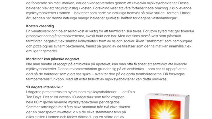 LactiPlus Ten Days – när man behöver en 10 dagars intensiv kur
