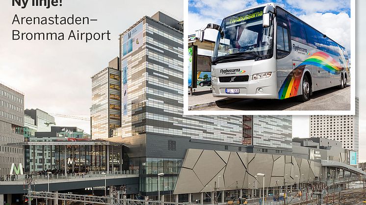 Den 1 oktober börjar Flygbussarna trafikera sträckan Arenastaden - Bromma Airport