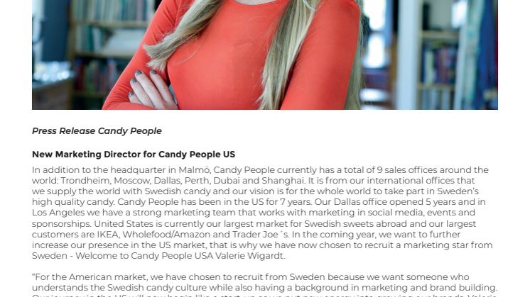 Ny marknadschef för Candy People USA!