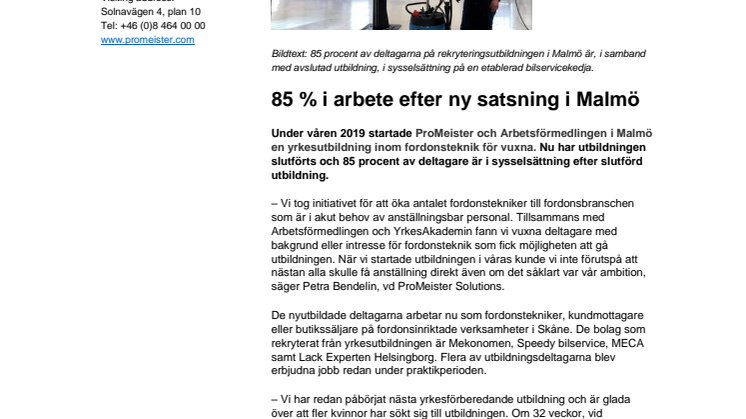 85 % i arbete efter ny satsning i Malmö