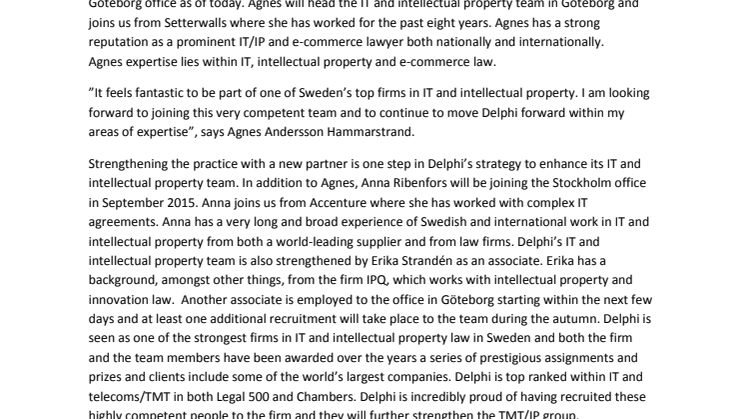 Delphi strengthens IT and intellectual property team  