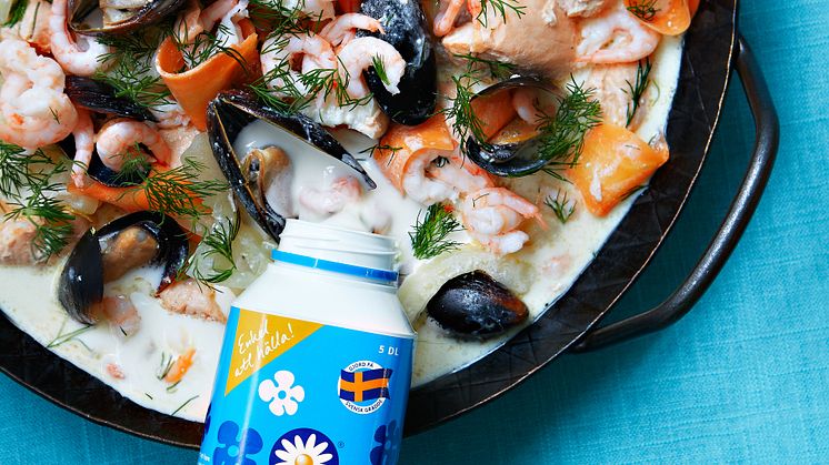 Fiskgryta med Flytande Crème Fraiche